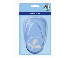 URSUS 19450029 Perforatrice à motifs, feuille Ilex en plastique, env. 50,8 mm, manipulation facile grâce à la fonction levier et à la fonction de récupération pratique Bleu
