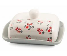 Galileo Casa Oxford Beurrier, cÃ©ramique, Blanc/Rouge, 13,5Â x 18Â x 9Â cm