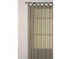 AthÃ¨nes Home Textile Nouveau Stard Voilage de Salon avec Pattes 100% Polyester Rouge 140 x 265 cm Marron