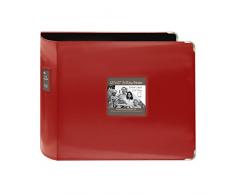 Pioneer en 12Â x 30,5Â cm Cousu en Similicuir classeur 3Â Anneaux, Rouge