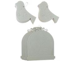 Maya Road Birdcage agglomÃ©rÃ© Livre et Oiseaux Fancy Dessous de Verre, Papier, Multicolore/Couleur