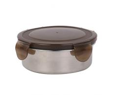 COOK CONCEPT Boite de Conservation Ronde INOX â Dimensions : 14 x 14 x 5.1 cm, Acier, Gris, KB6033