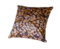 Coussin 60 x 60 cm déhoussable - couleur : Bois - Photo dart by Isabelle Delbecque