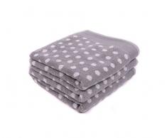 Lasa Graphic Dots Set de Serviette de Toilette 33 x 50 cm Toilette 50 x 100 cm 70 x 140 cm Gris
