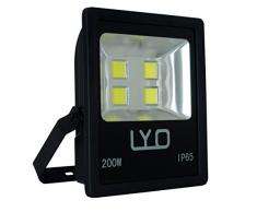 LYO projecteur lED cOB extra-plat intÃ©grÃ©, 200Â W, noir, 44.5Â x 37.5Â x 12Â cm