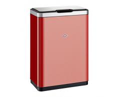WESCO 382Â 411â02Â Master Double Poubelle Ã pÃ©dale, INOX, Rouge, 27Â x 45Â x 65,5Â cm
