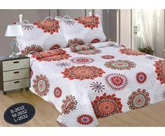 ForenTex L-2632 Couvre-lit réversible pour lit de 150 cm Motif Cousu Printemps/été Rouge 240 x 260 cm