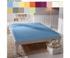 IRISETTE Drap-Housse en Jersey pour lit Simple, Bleu, 90 x 190 cm - 100 x 200 cm