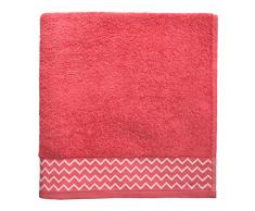 Santens Pat Eponge Serviette de Toilette, Coton, Corail, 50100