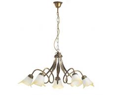 ONLI Lustre 5 lumiÃ¨res bronze double tour