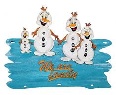Petra S Bricolage News Kit de Bricolage Plaque de Porte We AR Family avec Les Hommes de Neige, Bois, Couleurs, 25Â x 18Â x 5Â cm