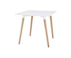 ZONS Table Carrée 80x80xH72cm Blanc