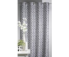 HomeMaison.com HM69851425 Rideau Ameublement Shantung Doublé Fantaisie Polyester Rouge 130 x 250 cm
