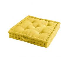 COUSSIN DE SOL 60 x 60 x 10 CM COTON UNI PACIFIQUE JAUNE