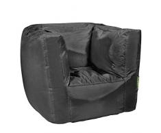 Pushbag Pouf, Polyester, Noir, 60 x 55 cm
