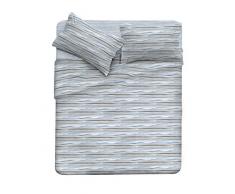 Italian Bed Linen cl-em-Onda blu-1p Complet lit Sac Emotion et taies doreiller, Coton, ImprimÃ©, Simple, 300Â x 150Â x 1Â cm