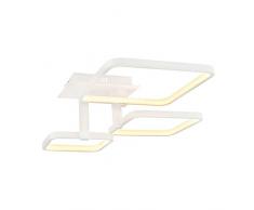 Homemania Plafonnier carrÃ© en mÃ©tal Blanc 55 x 55 x 20 cm 1 LED 57 W 5985LM 4200 K LumiÃ¨re blanche naturelle
