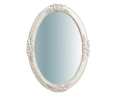 Biscottini Miroir Mural Vertical ou Horizontal Style Shabby en Bois avec Finition Blanche vieillie Dimensions L 46 x P 3 x H 65 cm Production Artisanale Florentine Made in Italy