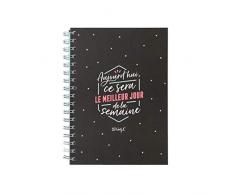 Mr Wonderful WOA09985FR Cahier A5 - Aujourdhui, ce Sera Le Jour, Multicolore, Unique
