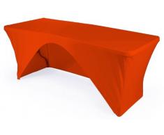 LA Nappe en Toile de Lin avec Dos Ouvert pour Table rectangulaire, Orange, 8-Foot Table