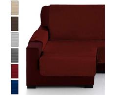 Eiffel Textile Chaise Longue Couvre Sofa rembourrÃ©, en Polyester, Bordeaux et Gris, 190Â x 195Â x 3Â cm