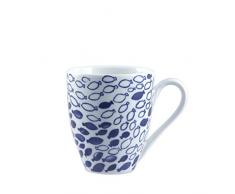 PORCELLANA Tasse en Porcelaine Motif Poissons Bleu 0,1 x 0,1 x 0,1 cm