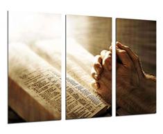 Tableau Moderne Photographique, Impression sur bois, La Bible, Jésus, Dieu, 97 x 62 cm, ref. 26396