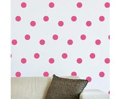 Wallflexi WFX2605 Mural Autocollants Fuchsia Pois Amovible Auto-Adhésif Art Autocollant Murals Crèche Restaurant Café Hôtel Construction Maison Bureau Décoration Rose