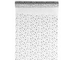 Santex 70143 Chemin de Table avec Pois Métallisé Argent
