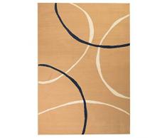 vidaXL 133008 Tapis Moderne à Poils Courts Motif Cercles Marron 120 x 170 cm
