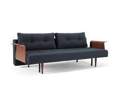 INNOVATION LIVING Canape design RECAST PLUS Nist Blue convertible lit 200*140cm accoudoirs noyer