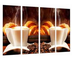 Tableau Moderne Photographique, Impression sur bois, Café, petit déjeuner, café, capuccino, 131 x 62 cm, ref. 26646