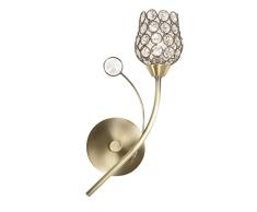 Oaks Lighting Lustre finition laiton Antique avec perles de cristal Forli-Applique murale-Abat-jour