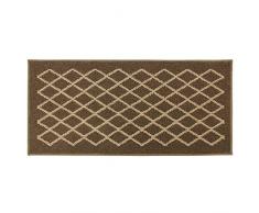 JVL Bergamo Soutenu Lavable en Machine dentrée de Couloir Tapis, Polypropylène/Latex, Marron/Beige, 57 x 120 x 1.2 cm