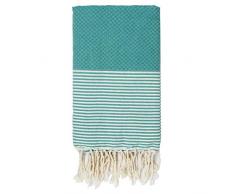 Moorish Idol - Fouta Nid dAbeille Rayure Fine- 100cm x 200cm- Vert Canard