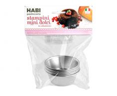 HABI 174 Lot de 6 emporte-pièces Aluminium ramequins, 7.5 x 3 cm