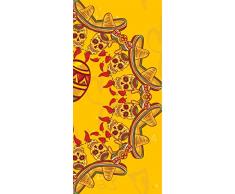 PeelitStickit ID-005Â 60Â Largeur x Hauteurâ¯: 130Â cm TÃªte de Mort avec Fleurs Papier Peint Design de Haute qualitÃ© en Vinyle Papier Peint Mural