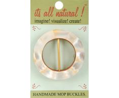 VisionSerrure à balai Cercle fait main boucle, blanc perle