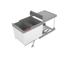 Sige Amovible Poubelle pour tri sÃ©lectif, Gris, 32Â litres