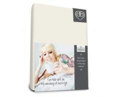 Bed-Fashion Drap-Housse, Jersey, Blanc cassé, lit Simple, 80 x 200 cm