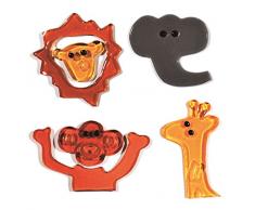 Outlook Design V2TAA00N00 Zoo Animaux, Stickers Décoratif Autocollant, Gel Gems, Multicolore, 30 x 8 cm