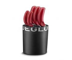 Deglon Grande Silex de Bloc de Rangement Couteaux de Couleur avec tiges, Noir, 5Â piÃ¨ces