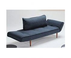 INNOVATION LIVING Canape Design ZEAL STYLETTO Nist Blue Convertible Lit 200 * 70 cm