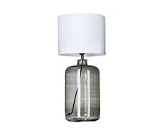 4CONCEPTS L035102413 Lampe de table en verre avec abat-jour en tissu A++ 32 x 32 x 65 cm