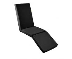 Outbag 31RELPLU-Bla Chaise avec Repose-Pieds, Polyester, Noir, 180 x 50 cm