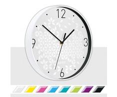 Leitz WOW Horloge Murale Quartz, IdÃ©ale pour le Bureau, la Cuisine, le Salon et la Salle de Bains, 29 cm - Blanche