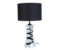 Tosel 62888 Lampe de Table Trompeta Métal Verre 100 W E27 Noir
