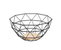 AmazonBasics Panier Ã fruit en fil mÃ©tallique sur socle en bois