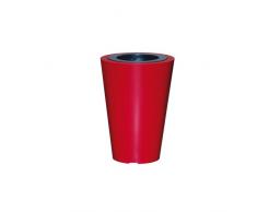 Green City Little Up Pot de Fleurs Rond + Anneau RÃ©sine/Plastique Framboise/Anthracite