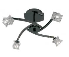 Oaks Lighting Kane Plafonnier Abat-jour en verre Chromé noir